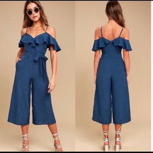 Lulus blue jumpsuit, great condition
